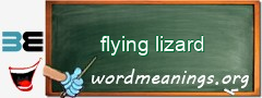 WordMeaning blackboard for flying lizard